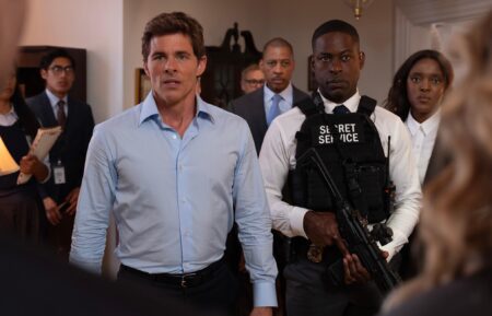 James Marsden, Sterling K. Brown, and Krys Marshall in 'Paradise'