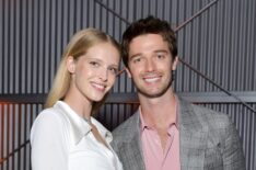 Abby Champion and Patrick Schwarzenegger attend Prime Video's 'The Terminal List' Red Carpet Premiere on June 22, 2022 in Los Angeles, California.