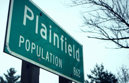 Road sign in Plainfield, Wisconsin