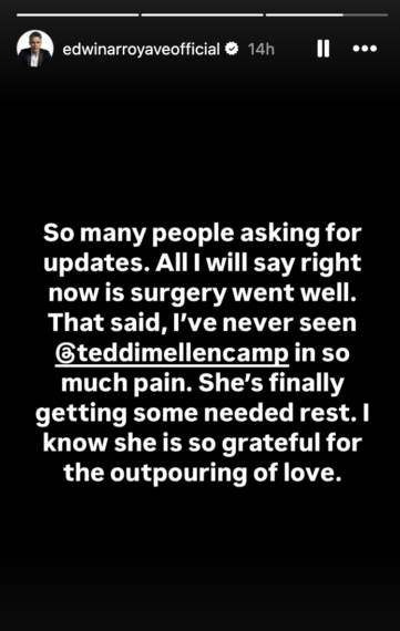 edwin arroyave gives teddi mellencamp cancer update