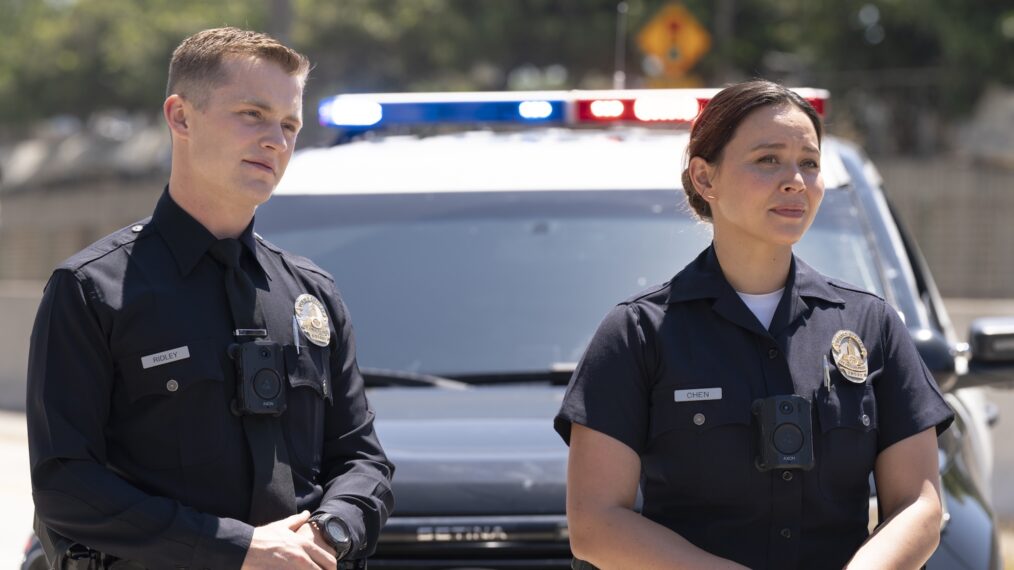 Patrick Keleher as Seth, Melissa O'Neil as Lucy — 'The Rookie' Season 7 Episode 4 'Darkness Falling'