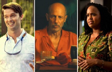 Patrick Schwarzenegger, Jon Gries, and Natasha Rothwell in 'The White Lotus' Season 3