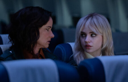 Juliette Lewis as Natalie and Sophie Thatcher as Teen Natalie in 'Yellowjackets' Season 2 finale - 'Storytelling'