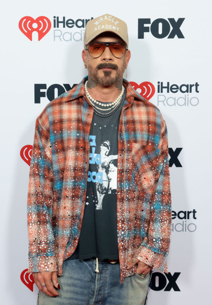 LOS ANGELES, CALIFORNIA - MARCH 17: (FOR EDITORIAL USE ONLY) AJ McLean attends the 2025 iHeartRadio Music Awards at Dolby Theatre in Los Angeles, California on March 17, 2025. Broadcasted live on FOX.