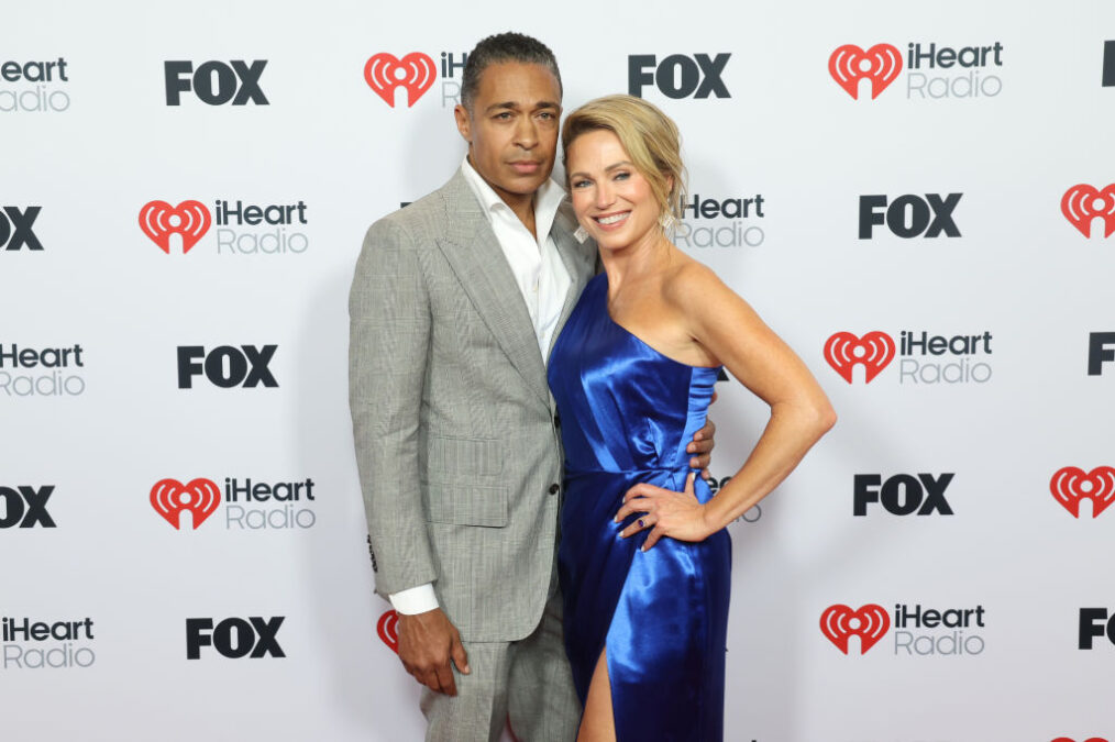 LOS ANGELES, CALIFORNIA - MARCH 17: (FOR EDITORIAL USE ONLY) (L-R) T. J. Holmes and Amy Robach attend the 2025 iHeartRadio Music Awards at Dolby Theatre in Los Angeles, California on March 17, 2025. Broadcasted live on FOX.