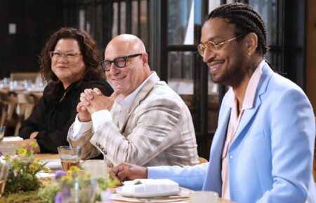 Nicole Gomes, Tom Colicchio, and David Zilber in Top Chef - Season 22