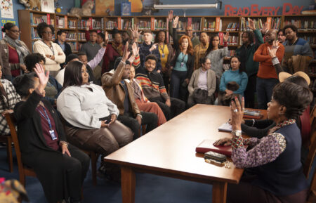 Raven Goodwin, Zack Fox, Chris Perfetti, Lisa Ann Walter, and Sheryl Lee Ralph in 'Abbott Elementary' Season 4 Episode 16 - 'Books'