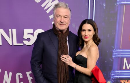 Alec Baldwin and Hilaria Baldwin attend SNL50: The Homecoming Concert at Radio City Music Hall