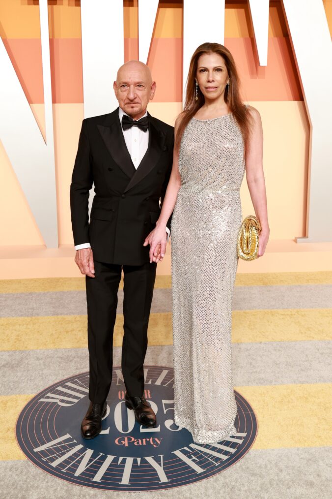 Ben Kingsley and Daniela Lavender attend the 2025 Vanity Fair Oscar Party