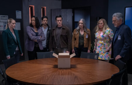 A.J. Cook as Jennifer ‘JJ’ Jareau, Aisha Tyler as Dr. Tara Lewis, Adam Rodriguez as Luke Alvez, RJ Hatanaka as Tyler Green, Paget Brewster as Emily Prentiss, Kirsten Vangsness as Penelope Garcia, and Joe Mantegna as David Rossi in Criminal Minds: Evolution, season 18