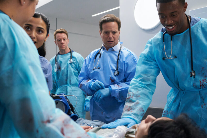 Anya Banerjee as Sonya, Scott Wolf as Richard, and Patrick Walker as TJ — 'Doc' Season 1 Finale 