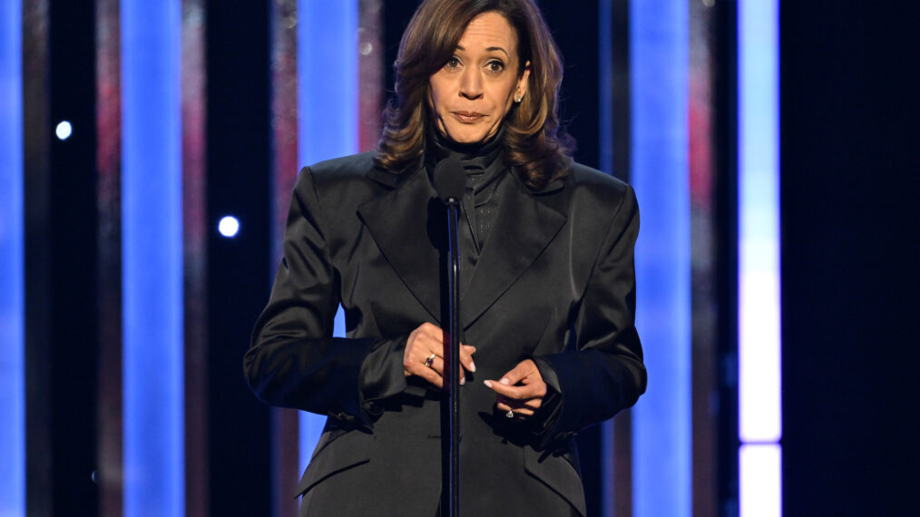 Former Vice President Kamala Harris accepts the Chairman's Award onstage during the 56th NAACP Image Awards