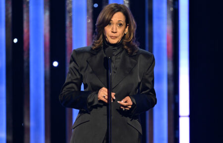 Former Vice President Kamala Harris accepts the Chairman's Award onstage during the 56th NAACP Image Awards