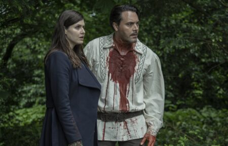 Alexandra Daddario as Dr. Rowan Fielding, Jack Huston as Lasher - Mayfair Witches _ Season 2, Episode 8