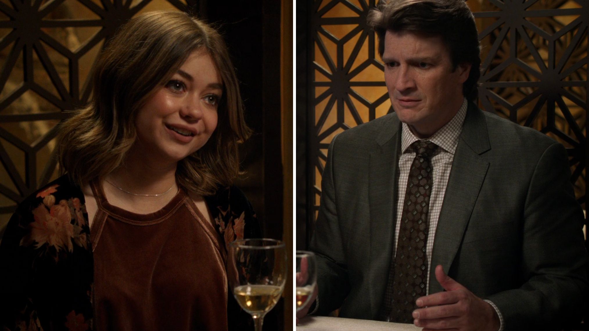 Sarah Hyland and Nathan Fillion in 'Modern Family'