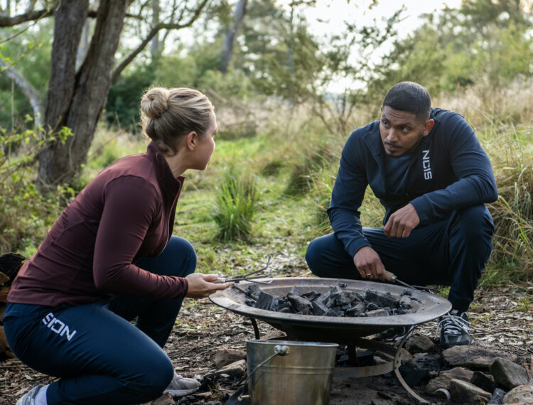 Tuuli Narkle as AFP Liaison Officer Constable Evie Cooper and Sean Sagar as Special Agent DeShawn Jackson — 'NCIS: Sydney' Season 2 Episode 6 