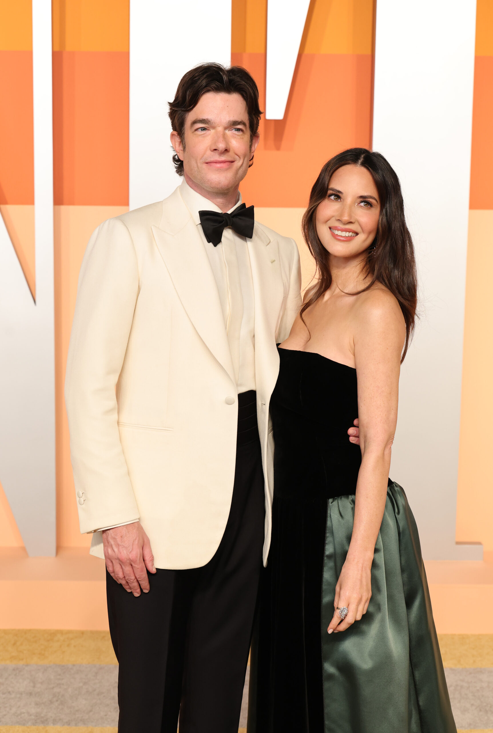 John Mulaney and Olivia Munn attend the 2025 Vanity Fair Oscar Party