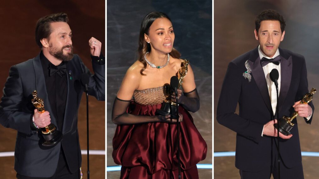 Oscar Winners - Kieran Culkin, Zoe Saldana, Adrien Brody