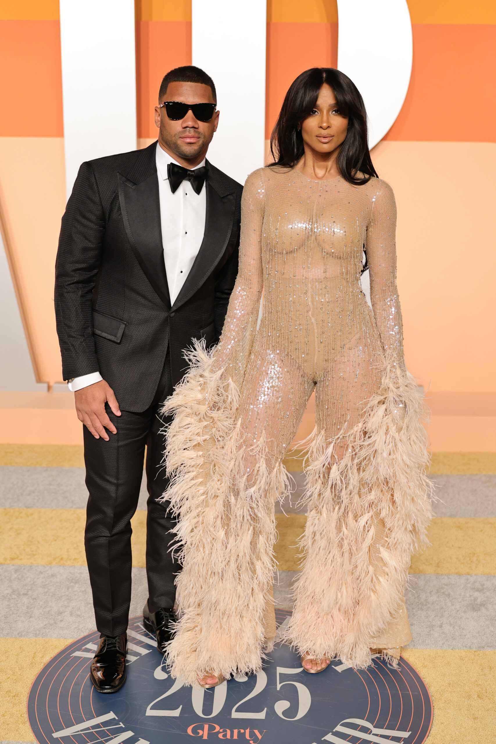 Russell Wilson and Ciara attend the 2025 Vanity Fair Oscar Party