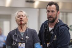 Katherine LaNasa as Dana and Noah Wyle as Robby — 'The Pitt' Season 1 Episode 10