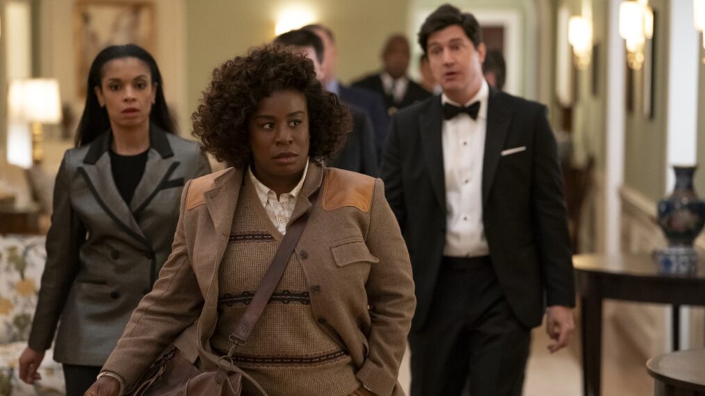 Susan Kelechi Watson, Uzo Aduba, and Ken Marino in 'The Residence' Season 1