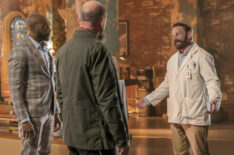 Morris Chestnut as Dr. John Watson, Ritchie Coster as Shinwell Johnson, and Ryan Robbins as Lloyd the Pharmacist — 'Watson' Season 1 Episode 7 'Teeth Marks'