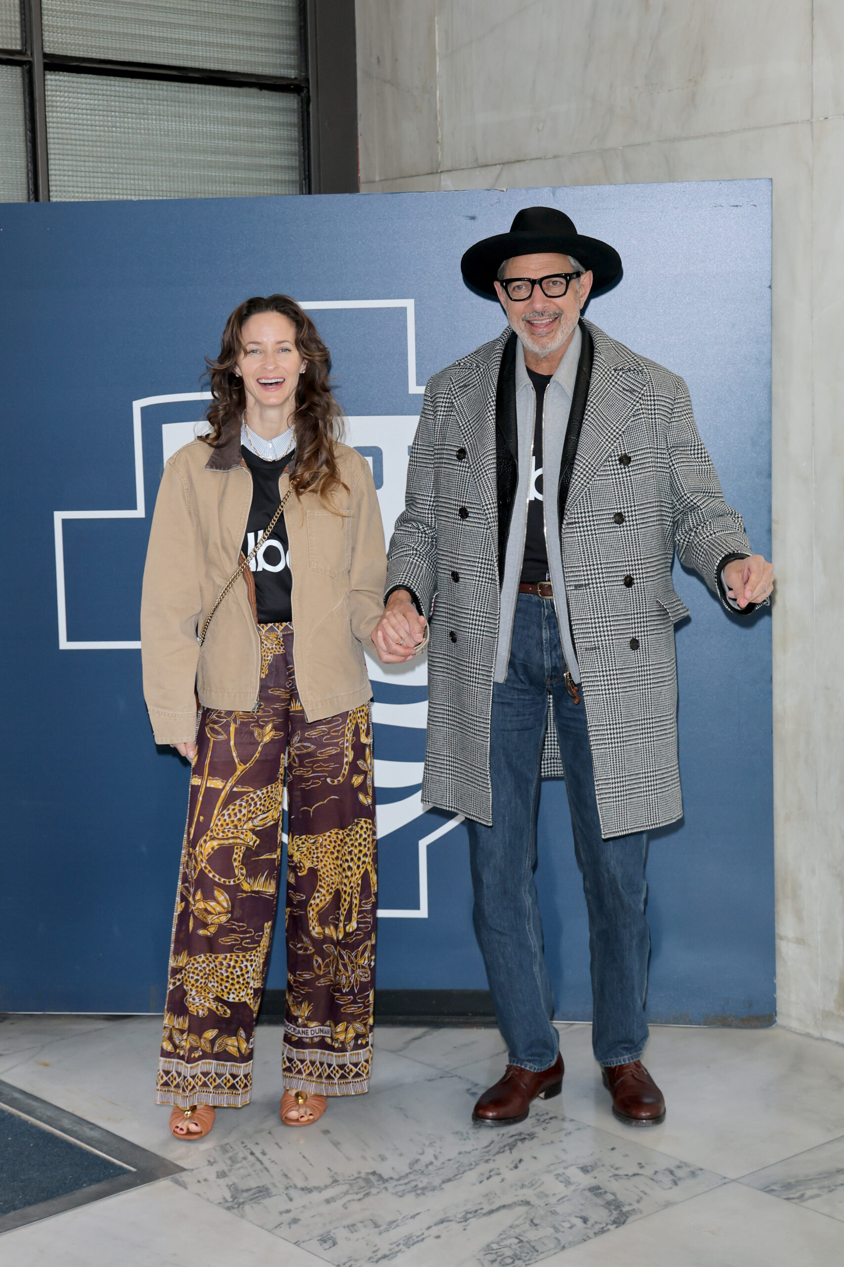 Emilie Livingston and Jeff Goldblum attend the match between Como 1907 and Torino at Giuseppe Sinigaglia Stadium