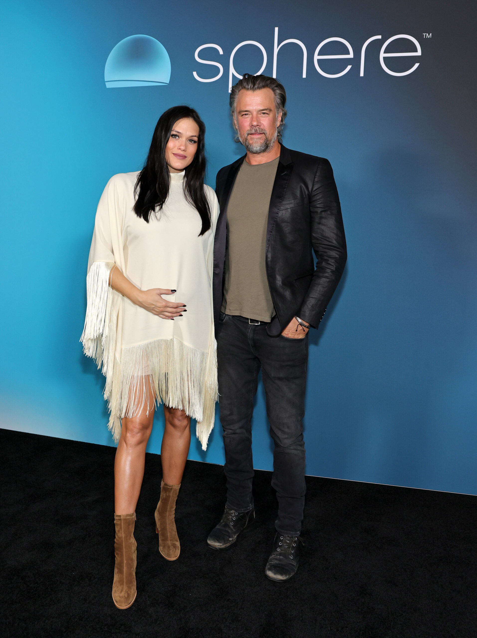 Audra Mari (L) and Josh Duhamel attend the grand opening of Sphere on September 29, 2023 in Las Vegas